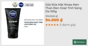 Sữa Rửa Mặt Nivea Men Than Đen Hoạt Tính Sáng Da 100g