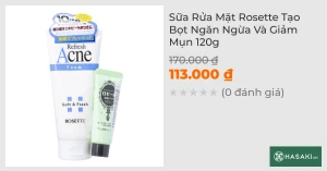 Sữa Rửa Mặt Rosette Tạo Bọt Ngăn Ngừa Và Giảm Mụn 120g