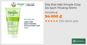 Sữa Rửa Mặt Simple Giúp Da Sạch Thoáng 150ml
