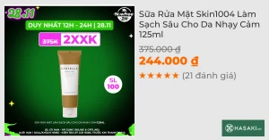 Sữa Rửa Mặt Skin1004 Làm Sạch Sâu Cho Da Nhạy Cảm 125ml