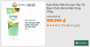 Sữa Rửa Mặt St.Ives Tẩy Tế Bào Chết Bơ & Mật Ong 170g