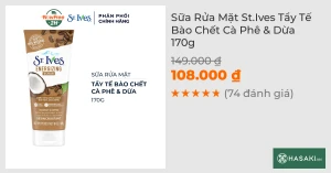 Sữa Rửa Mặt St.Ives Tẩy Tế Bào Chết Cà Phê & Dừa 170g