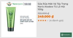 Sữa Rửa Mặt Và Tẩy Trang Naris Alodew Từ Lô Hội 100g
