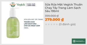 Sữa Rửa Mặt Vegick Thuần Chay Tẩy Trang Làm Sạch Sâu 195ml