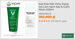 Sữa Rửa Mặt Vichy Dạng Gel Làm Sạch Sâu & Giảm Nhờn 200ml