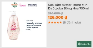 Sữa Tắm Avatar Thơm Mịn Da Jojoba Bông Hoa 750ml