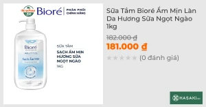 Sữa Tắm Bioré Ẩm Mịn Làn Da Hương Sữa Ngọt Ngào 1kg
