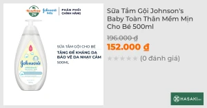 Sữa Tắm Gội Johnson's Baby Toàn Thân Mềm Mịn Cho Bé 500ml