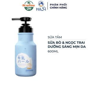 Sữa Tắm Hasi Kokeshi Sữa Bò & Ngọc Trai Sáng Mịn Da 600ml
