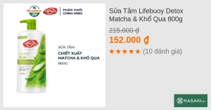 Sữa Tắm Lifebuoy Detox Matcha & Khổ Qua 800g