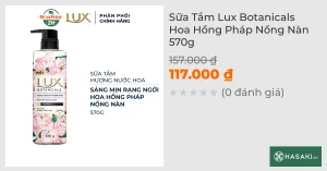 Sữa Tắm Lux Botanicals Hoa Hồng Pháp Nồng Nàn 570g