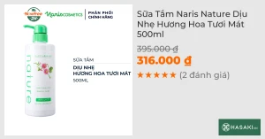 Sữa Tắm Naris Nature Dịu Nhẹ Hương Hoa Tươi Mát 500ml