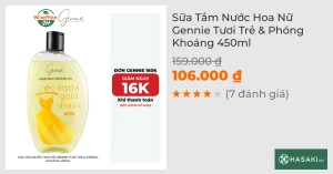 Sữa Tắm Nước Hoa Nữ Gennie Tươi Trẻ & Phóng Khoáng 450ml