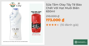 Sữa Tắm Olay Tẩy Tế Bào Chết Với Hạt Muối Biển 650ml