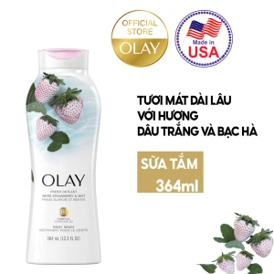 Sữa Tắm Olay Tươi Mát Dài Lâu Hương Dâu Và Bạc Hà 364ml