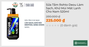 Sữa Tắm Rohto Deou Làm Sạch, Khử Mùi Mát Lạnh Cho Nam 520ml
