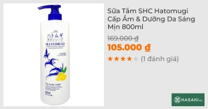 Sữa Tắm SHC Hatomugi Cấp Ẩm & Dưỡng Da Sáng Mịn 800ml