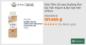 Sữa Tắm St.Ives Dưỡng Ẩm Da Yến Mạch & Bơ Hạt Mỡ 450ml