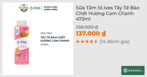 Sữa Tắm St.Ives Tẩy Tế Bào Chết Hương Cam Chanh 450ml