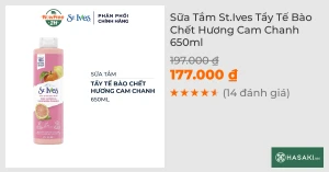 Sữa Tắm St.Ives Tẩy Tế Bào Chết Hương Cam Chanh 650ml