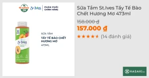Sữa Tắm St.Ives Tẩy Tế Bào Chết Hương Mơ 473ml