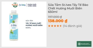 Sữa Tắm St.Ives Tẩy Tế Bào Chết Hương Muối Biển 650ml