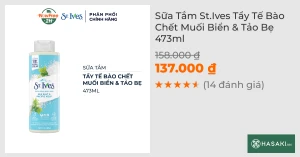 Sữa Tắm St.Ives Tẩy Tế Bào Chết Muối Biển & Tảo Bẹ 450ml