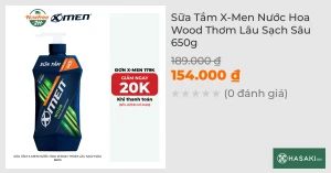 Sữa Tắm X-Men Nước Hoa Wood Thơm Lâu Sạch Sâu 650g