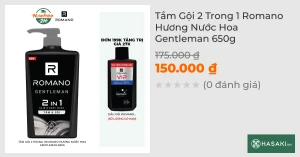 Tắm Gội 2 Trong 1 Romano Hương Nước Hoa Gentleman 650g