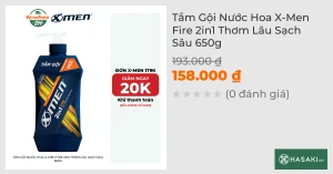 Tắm Gội Nước Hoa X-Men Fire 2in1 Thơm Lâu Sạch Sâu 650g
