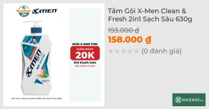 Tắm Gội X-Men Clean & Fresh 2in1 Sạch Sâu 630g