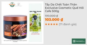 Tẩy Da Chết Toàn Thân Exclusive Cosmetic Quế Hồi Cafe 500g