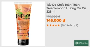 Tẩy Da Chết Toàn Thân Treaclemoon Hương Đu Đủ 225ml