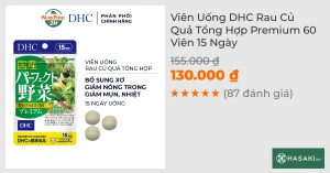 Thực Phẩm Bảo Vệ Sức Khỏe DHC Viên Uống Rau Củ Tổng Hợp 15 Ngày