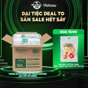 Thùng 30 Túi Bông Tẩy Trang Hotosu Cao Cấp 150 Miếng