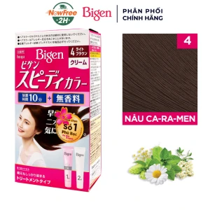 Thuốc Nhuộm Tóc Bigen Phủ Bạc Dạng Kem 4 Nâu Caramen 80ml