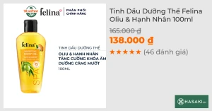 Tinh Dầu Dưỡng Thể Felina Oliu & Hạnh Nhân 100ml