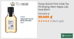 Toner B.O.M Tinh Chất Tía Tô Kháng Viêm Ngừa Lão Hoá 50ml