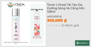 Toner L'Oreal Tái Tạo Da, Dưỡng Sáng Và Căng Mịn 128ml