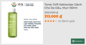 Toner SVR Sebiaclear Dành Cho Da Dầu, Mụn 150ml