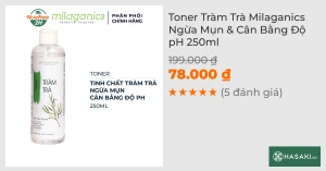 Toner Tràm Trà Milaganics Ngừa Mụn & Cân Bằng Độ pH 250ml