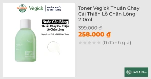 Toner Vegick Thuần Chay Cải Thiện Lỗ Chân Lông 210ml