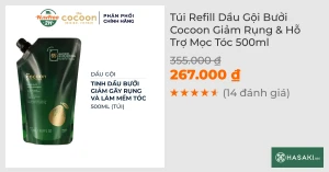Túi Refill Dầu Gội Bưởi Cocoon Không Sulfate Và Giảm Gãy Rụng 500ml