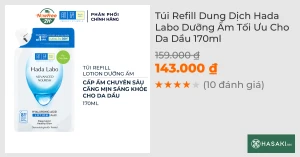 Túi Refill Dung Dịch Hada Labo Dưỡng Ẩm Tối Ưu Cho Da Dầu 170ml