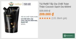 Túi Refill Tẩy Da Chết Toàn Thân Cocoon Sạch Da 600ml