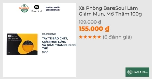 Xà Phòng BareSoul Làm Giảm Mụn, Mờ Thâm 100g