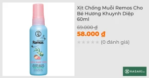 Xịt Chống Muỗi Remos Cho Bé Hương Khuynh Diệp 60ml