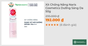 Xịt Chống Nắng Naris Cosmetics Dưỡng Sáng Da 50g