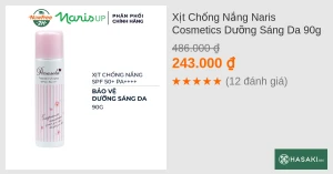 Xịt Chống Nắng Naris Cosmetics Dưỡng Sáng Da 90g