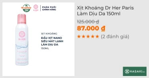Xịt Khoáng Dr Her Paris Làm Dịu Da 150ml